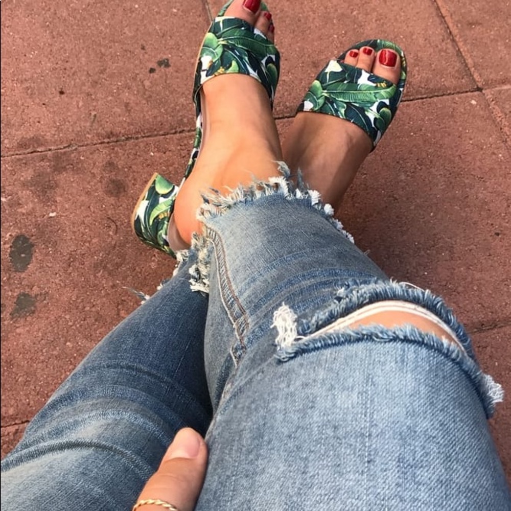 Green Multi Print Mules- Lulus